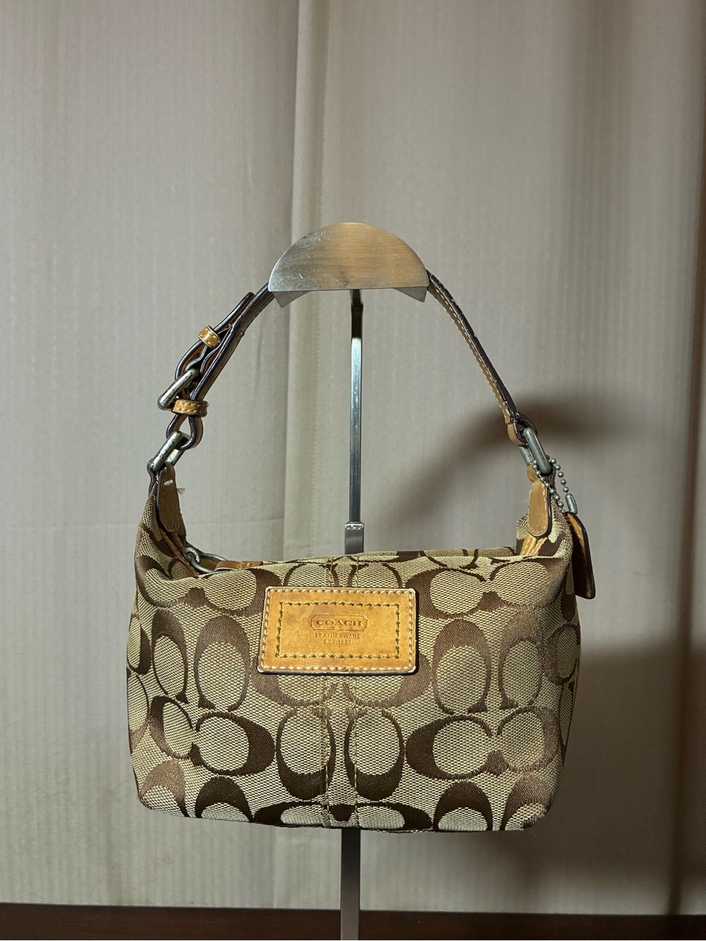 Coach Brown Signature Canvas Mini Bag